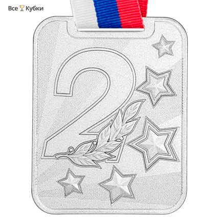 Медаль MZP 515-70/SM 2 место с лентой (55х70мм, s-3 мм)
