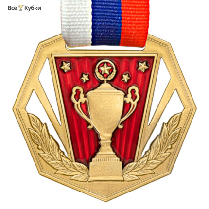 Медаль MZP 369-60/GRD с лентой (D-60 мм, s-2 мм) латунь