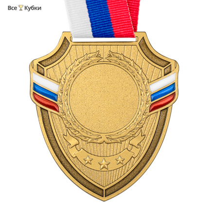 Медаль MZP 558-65/G (56х65мм, D-25мм, s-2мм) с лентой