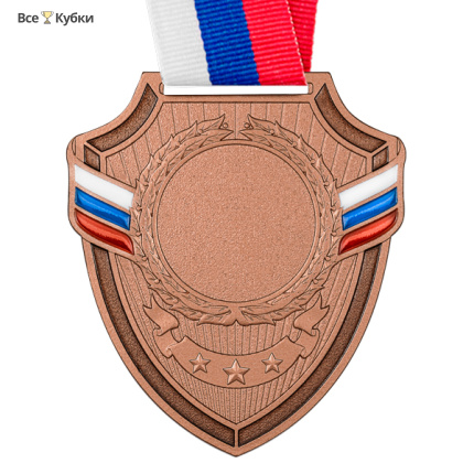 Медаль MZP 558-65/BM (56х65мм, D-25мм, s-2мм) с лентой