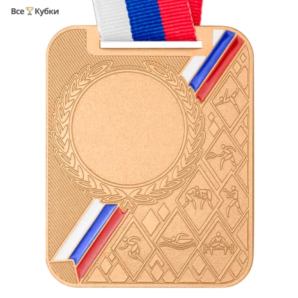 Медаль MZP 549-65/BM (65х48мм, D-25мм, s-2,5мм) с лентой
